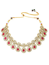 Gold Plated Exquisite Ruby Kundan Set