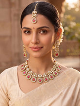 Gold Plated Exquisite Ruby Kundan Set