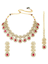 Gold Plated Exquisite Ruby Kundan Set