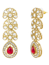 Gold Plated Exquisite Ruby Kundan Set
