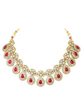 Gold Plated Exquisite Ruby Kundan Set