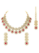 Gold Plated Exquisite Ruby Kundan Set
