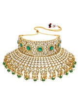 Kundan Pearl Bridal Necklace Set - Green
