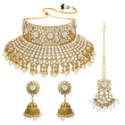 Kundan Pearl Bridal Necklace Set - White