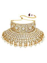 Kundan Pearl Bridal Necklace Set - White