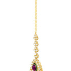 Gold Plated Ruby Kundan Crest Necklace Set