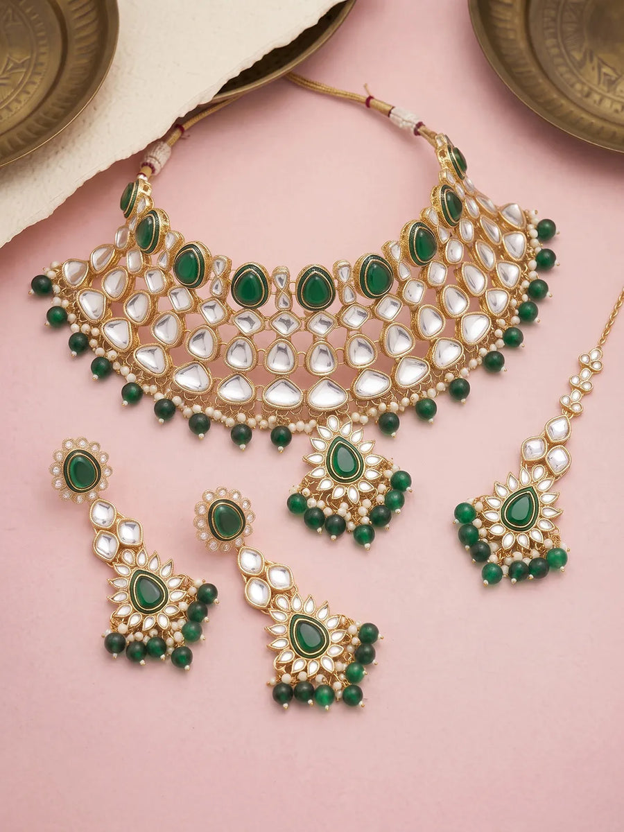 Gold Plated Heirloom Kundan Choker Set