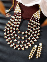 Chic Layers Kundan Green Faux Pearl Necklace Set