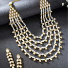 Chic Layers Kundan Faux Pearl Necklace Set - White