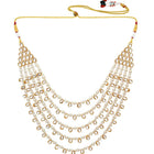 Chic Layers Kundan Faux Pearl Necklace Set - White