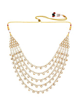 Chic Layers Kundan Green Faux Pearl Necklace Set