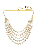 Chic Layers Kundan Faux Pearl Necklace Set - White