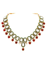 Gold Plated Royal Crest Kundan Necklace Set