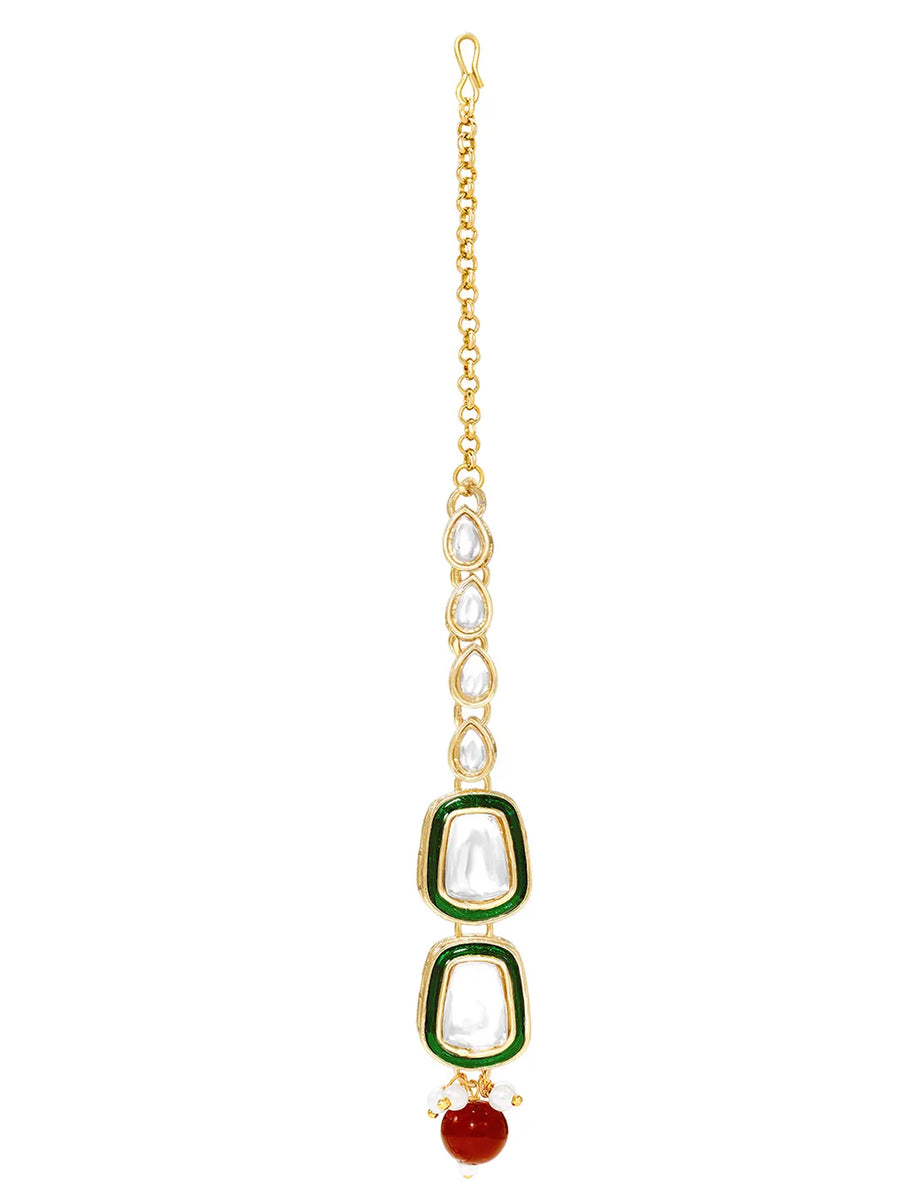 Gold Plated Royal Crest Kundan Necklace Set