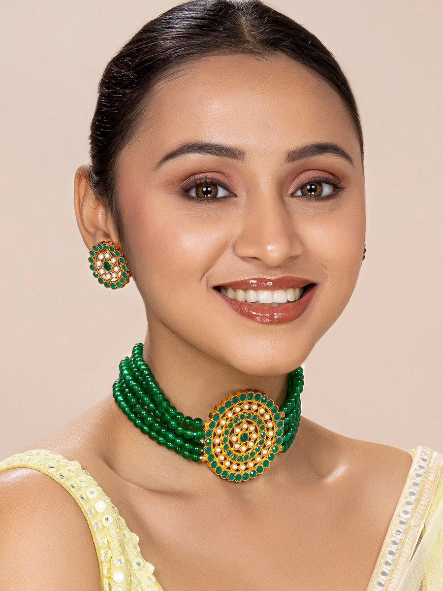 Stones Choker Set – Sparkling Ethnic Jewellery | Peora