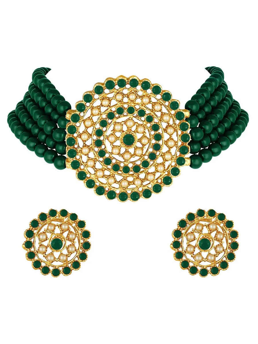 Stones Choker Set – Sparkling Ethnic Jewellery | Peora