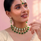 Gold Plated Crown Jewel Kundan Necklace Set