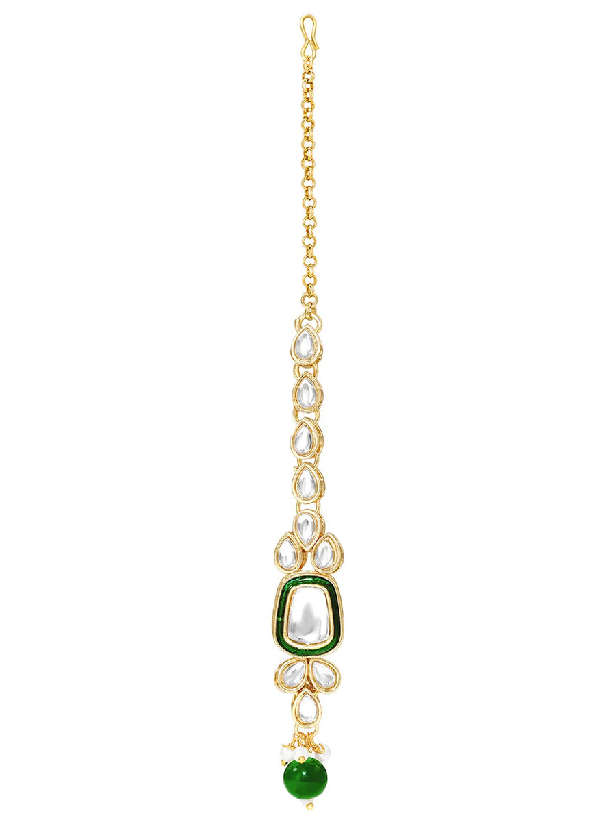 Gold Plated Crown Jewel Kundan Necklace Set