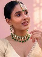 Gold Plated Crown Jewel Kundan Necklace Set