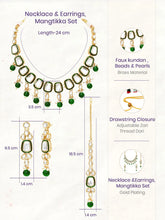 Gold Plated Crown Jewel Kundan Necklace Set