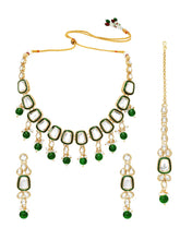 Gold Plated Crown Jewel Kundan Necklace Set