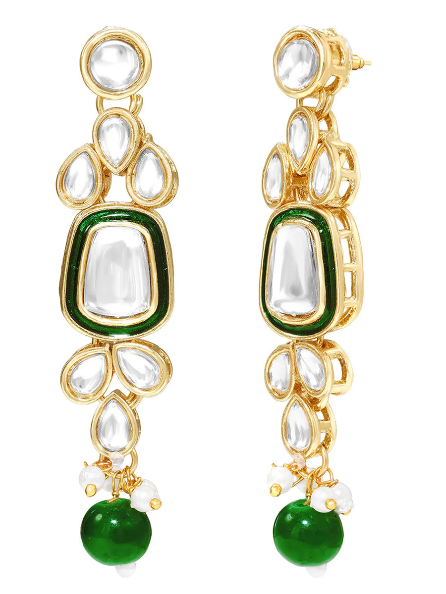 Gold Plated Crown Jewel Kundan Necklace Set
