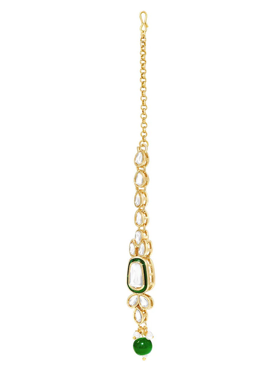 Gold Plated Crown Jewel Kundan Necklace Set