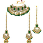 Ethereal Kundan Faux Pearl Choker Set - Green