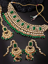 Ethereal Greens Kundan Faux Pearl Choker Set