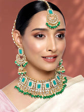 Ethereal Greens Kundan Faux Pearl Choker Set