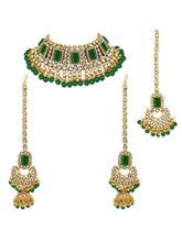 Ethereal Greens Kundan Faux Pearl Choker Set