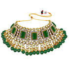 Ethereal Kundan Faux Pearl Choker Set - Green