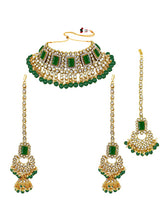 Ethereal Greens Kundan Faux Pearl Choker Set