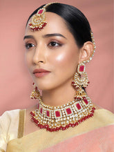 Ethereal Greens Kundan Faux Pearl Choker Set