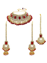 Ethereal Kundan Faux Pearl Choker Set - Maroon