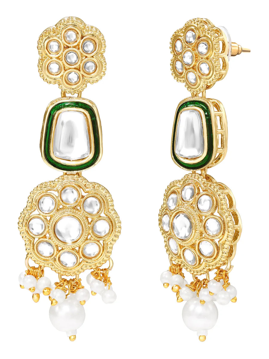Gold Plated Ceremonial Kundan Necklace Set