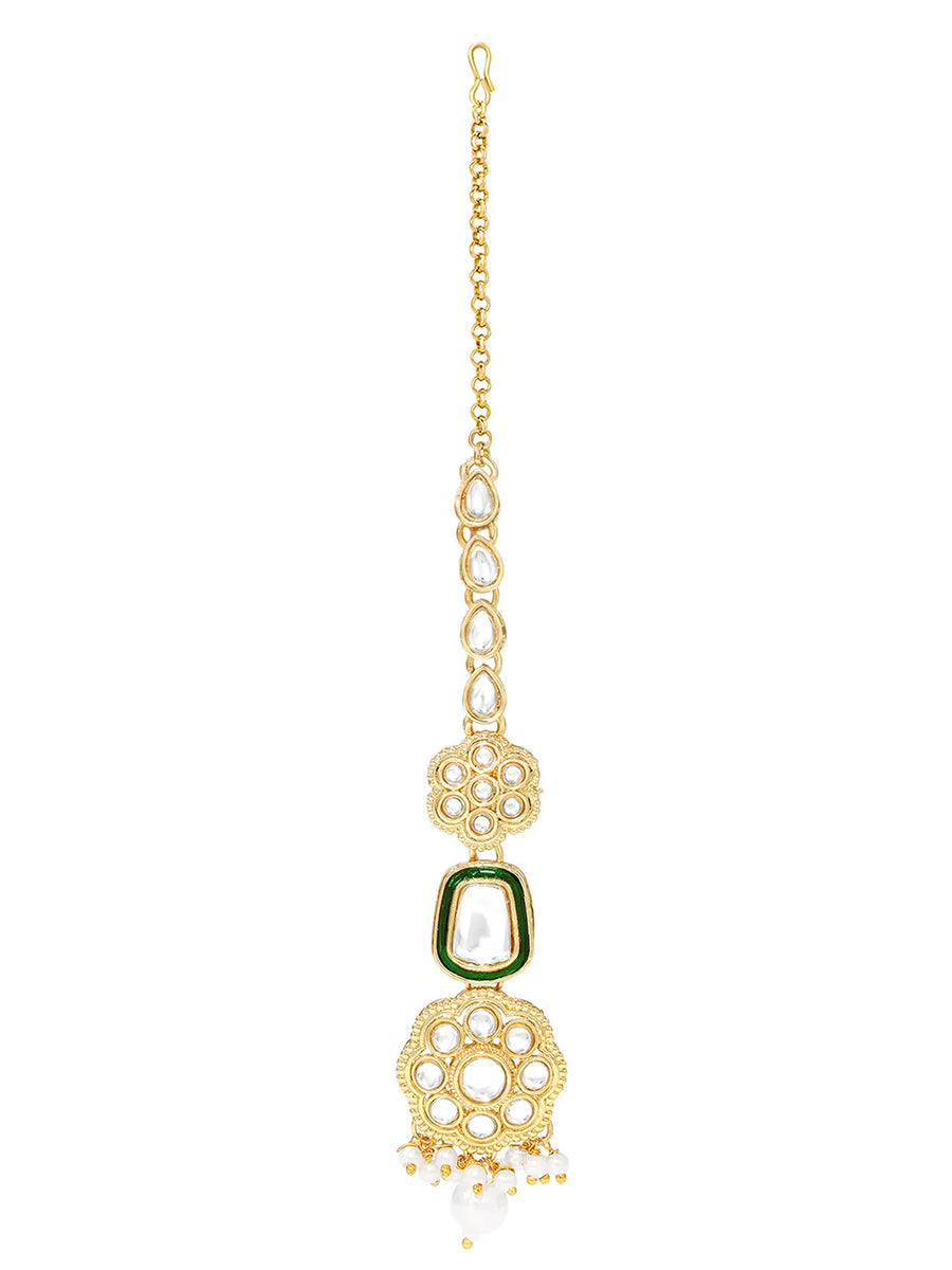Gold Plated Ceremonial Kundan Necklace Set