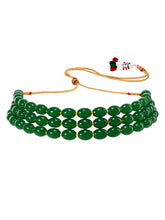 Elegantly Beaded Green Choker Necklace