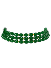 Elegantly Beaded Green Choker Necklace