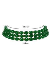 Elegantly Beaded Green Choker Necklace