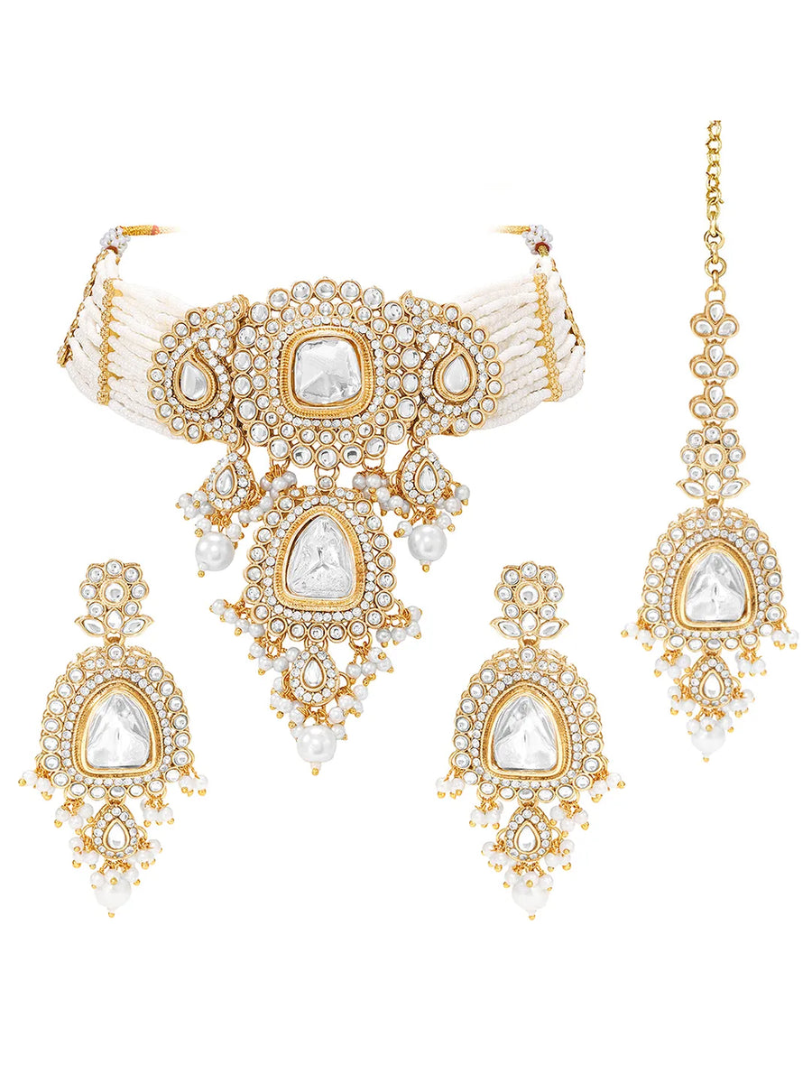 Gold Plated Heritage Kundan Choker Set