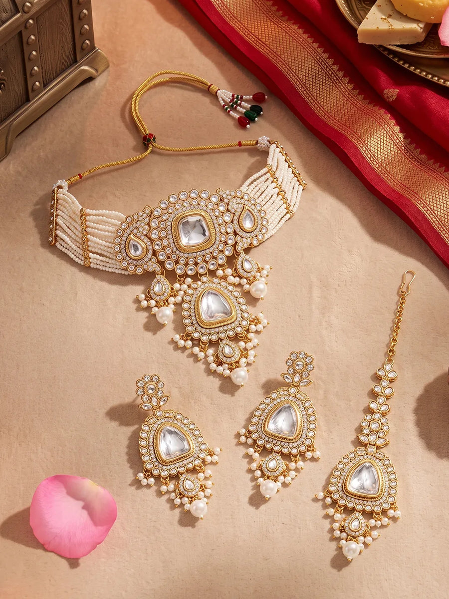 Gold Plated Heritage Kundan Choker Set