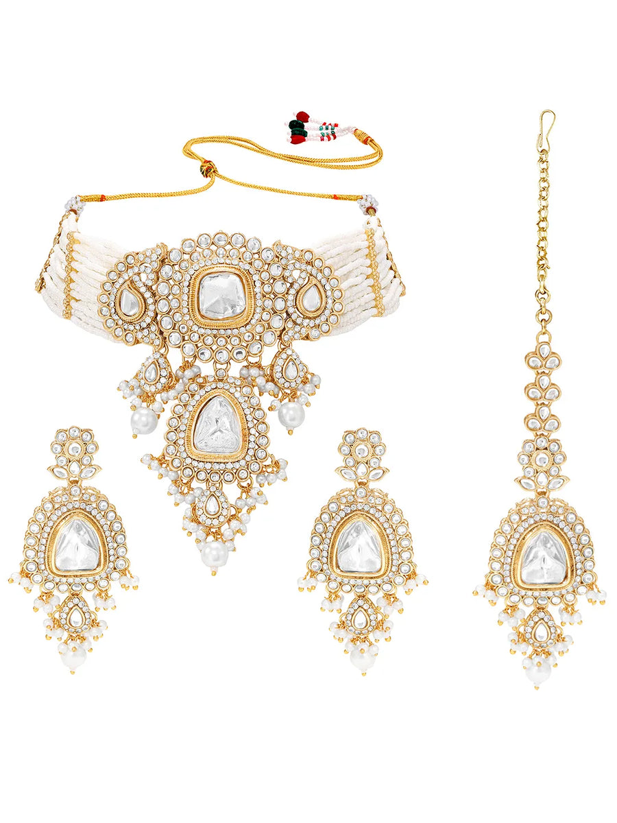Gold Plated Heritage Kundan Choker Set