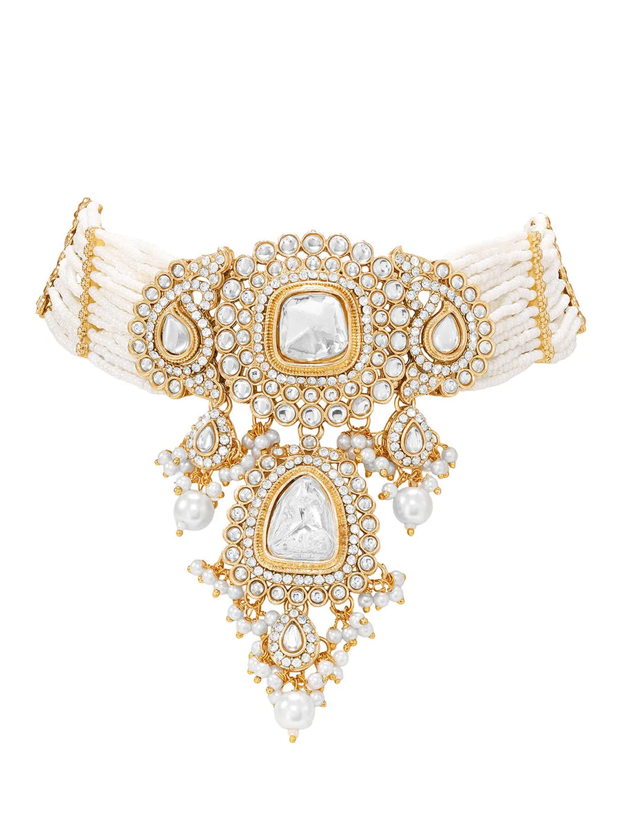 Gold Plated Heritage Kundan Choker Set