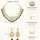 Gold Plated Green Beaded Statement Necklace Set