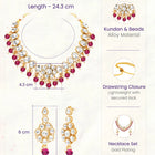 Gold Plated Purple Beaded Statement Necklace Set