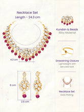 Gold Plated Purple Beaded Statement Necklace Set
