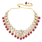 Gold Plated Purple Beaded Statement Necklace Set