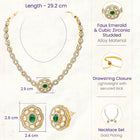 Gold Plated Emerald Kundan Pendant Necklace Set