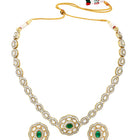 Gold Plated Emerald Kundan Pendant Necklace Set